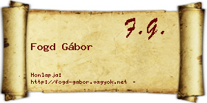 Fogd Gábor névjegykártya