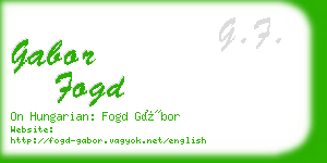 gabor fogd business card